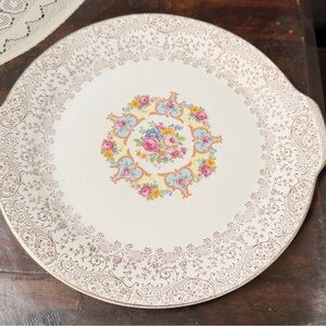 Vanity Fair 22 kt  Gold Filigree and Multicolor Floral Center
